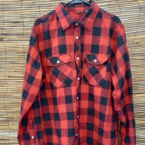 Designed in Italy Buffalo Print Men's Button Down - L Tall